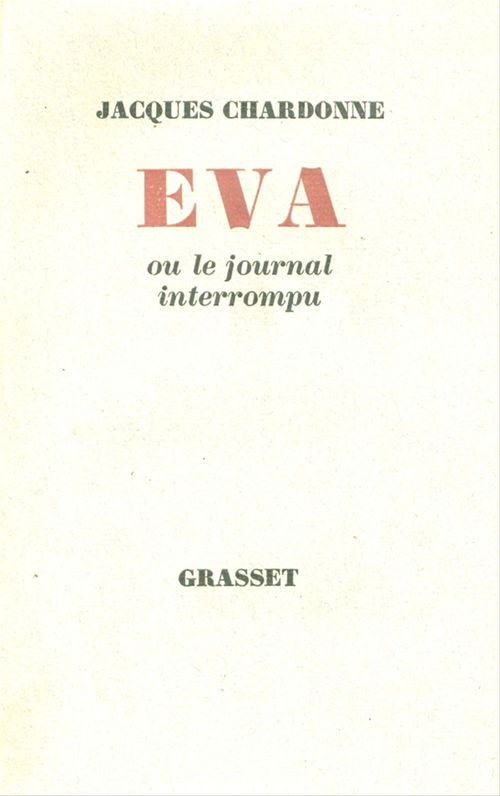 Couverture ebook de Eva ou le journal interrompu, de Jacques Chardonne