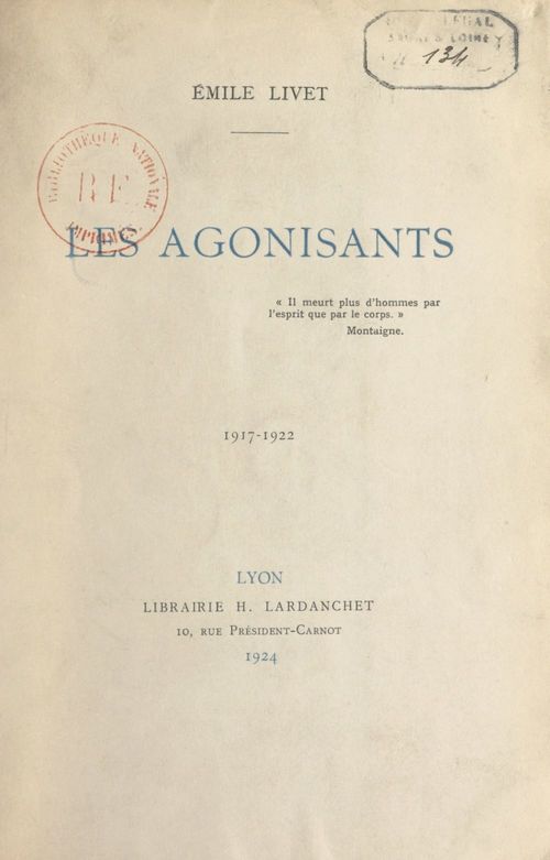 Couverture ebook de Les agonisants, de Emile Livet