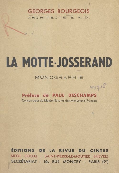 Couverture ebook de La Motte-Josserand, de Georges Bourgeois