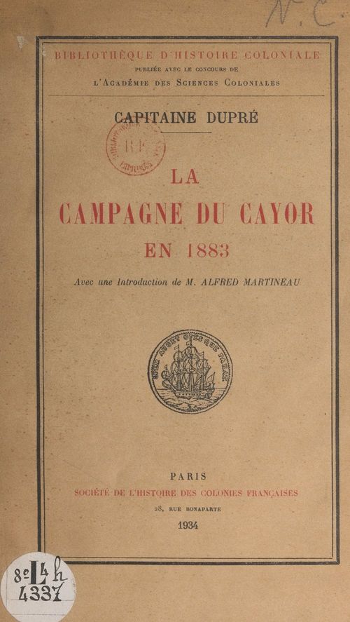 ebook cover of La campagne du Cayor en 1883, by Dupre