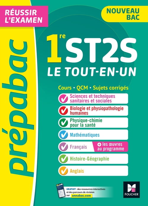 ebook cover of Prépabac 1re ST2S - Toutes les matières - Cours et entraînement au contrôle continu 2026, by Thomas Brunet, Valérie Goll, Annie Goulvent, Frédérique Le Graverend, Stéphane Leteuré, Walter Vassiaux, Bernard Verlant