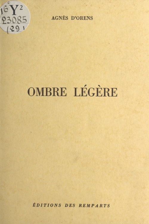 Couverture ebook de Ombre légère, de Agnes D'Orens