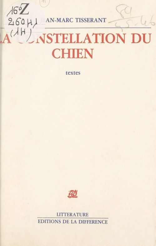 ebook cover of La constellation du chien, by Jean-Marc Tisserant