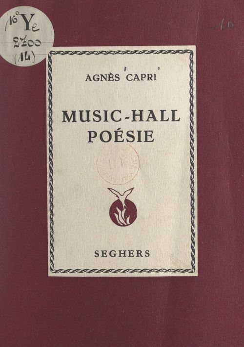 Couverture ebook de Music-hall poésie, de Agnès Capri