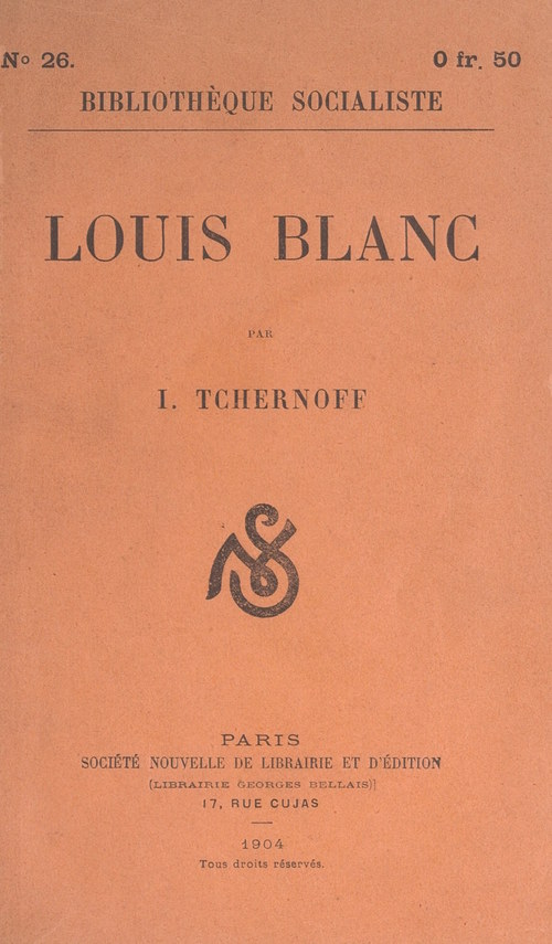 Couverture ebook de Louis Blanc, de Iouda Tchernoff