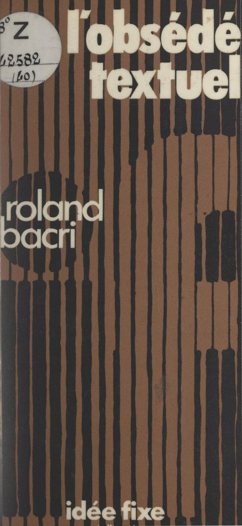 ebook cover of L'obsédé textuel, by Roland Bacri