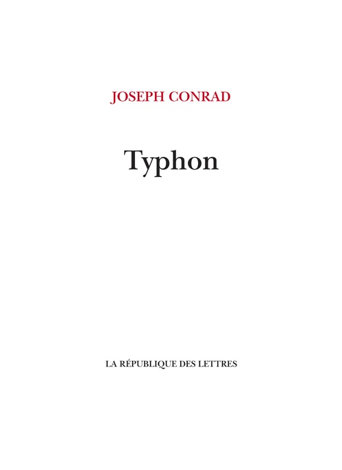 Couverture ebook de Typhon, de Joseph Conrad