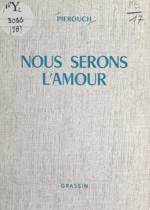 Couverture ebook de Nous serons l'amour, de Pierouch