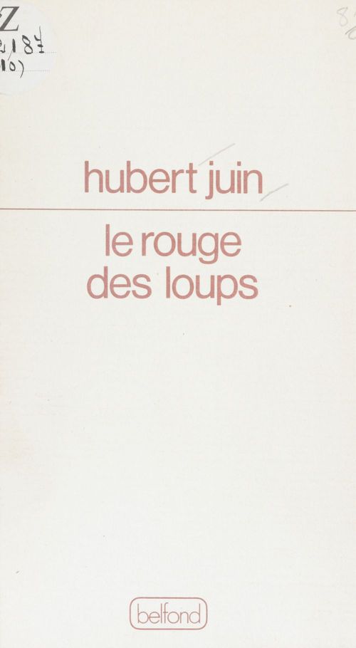 Couverture ebook de Le Rouge des loups, de Hubert Juin