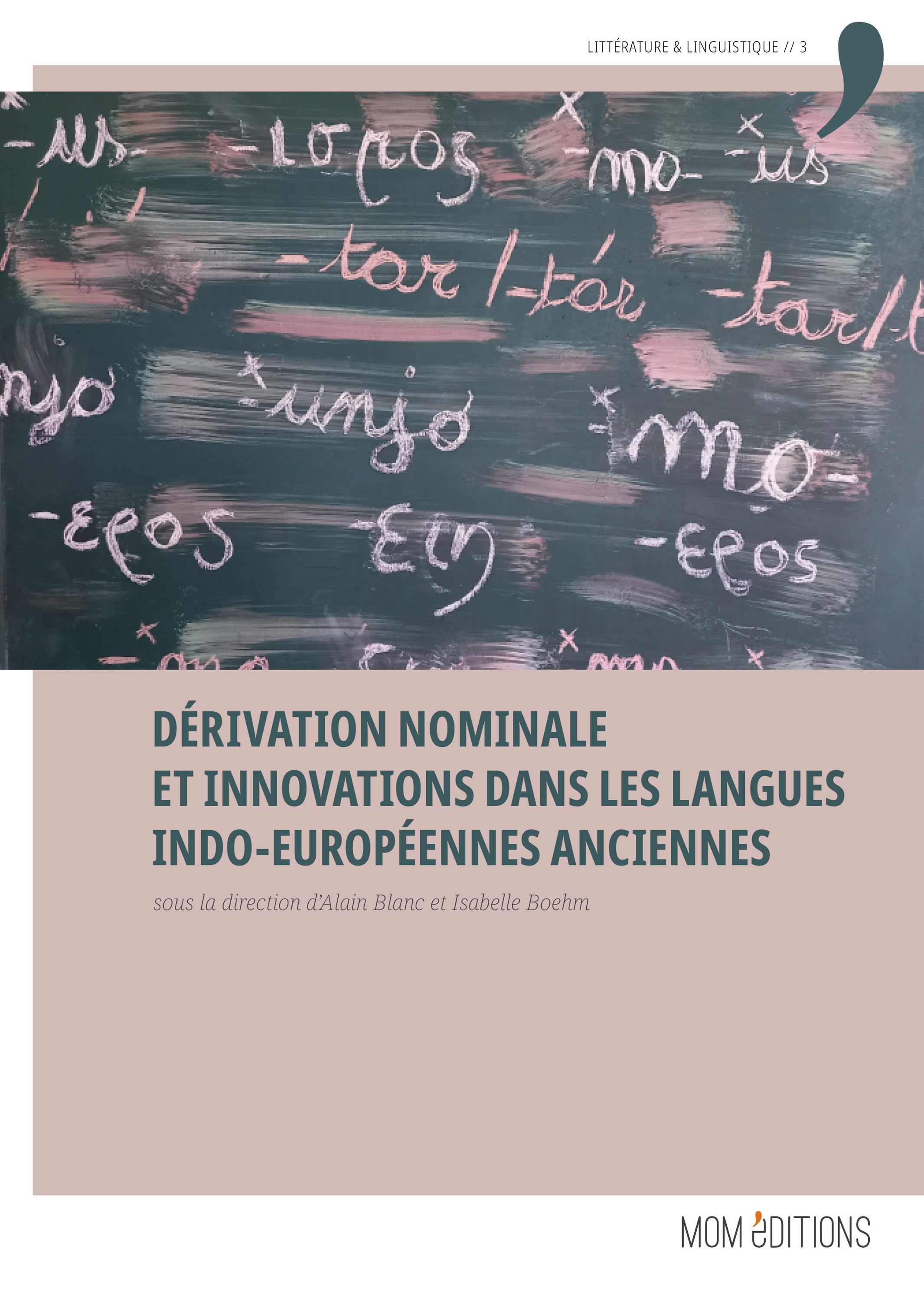 Couverture ebook de Dérivation nominale et innovations dans les langues indo-européennes anciennes, de