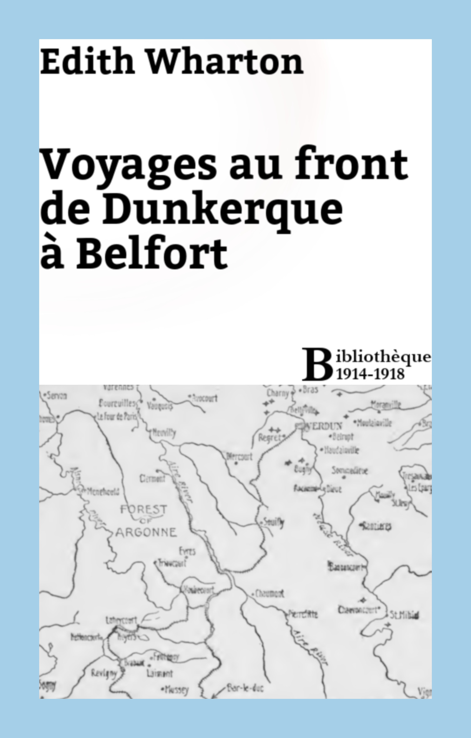 Couverture ebook de Voyages au front de Dunkerque à Belfort, de Edith Wharton