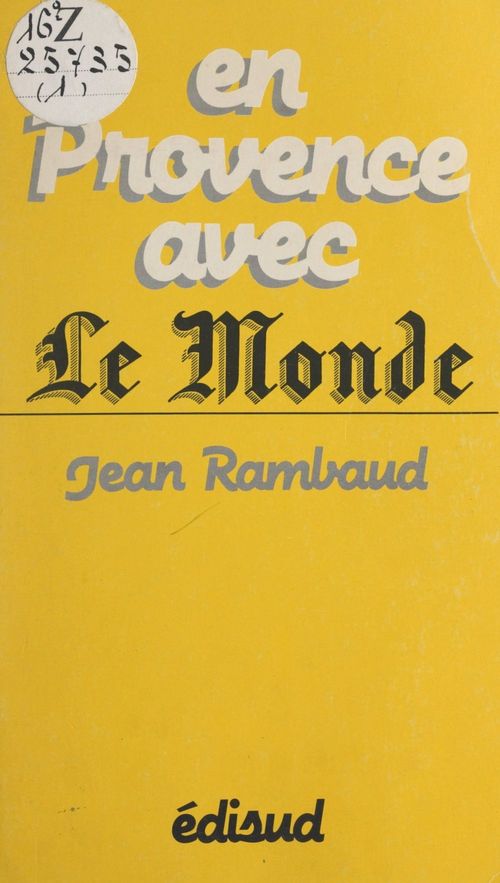 ebook cover of En Provence avec "Le Monde", by Jean Rambaud