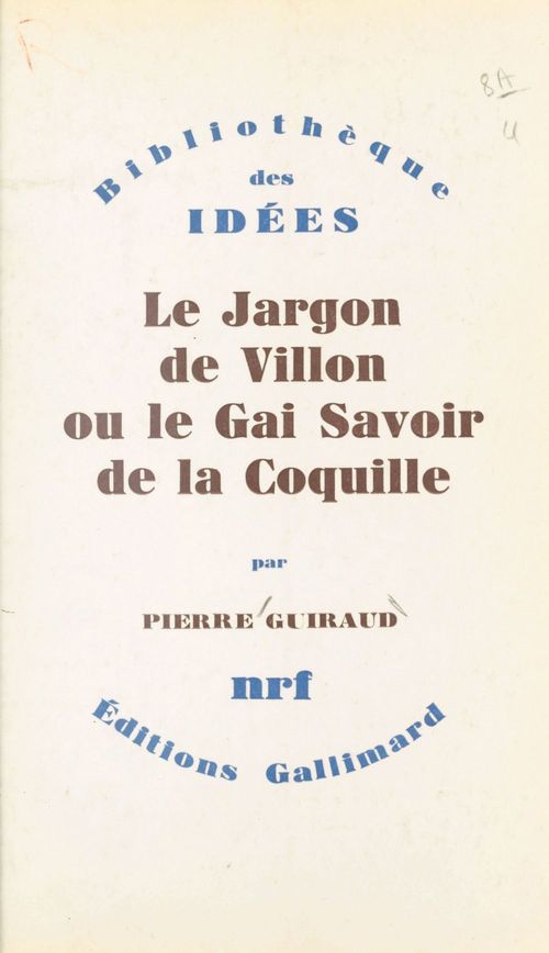 ebook cover of Le jargon de Villon, by Pierre Guiraud