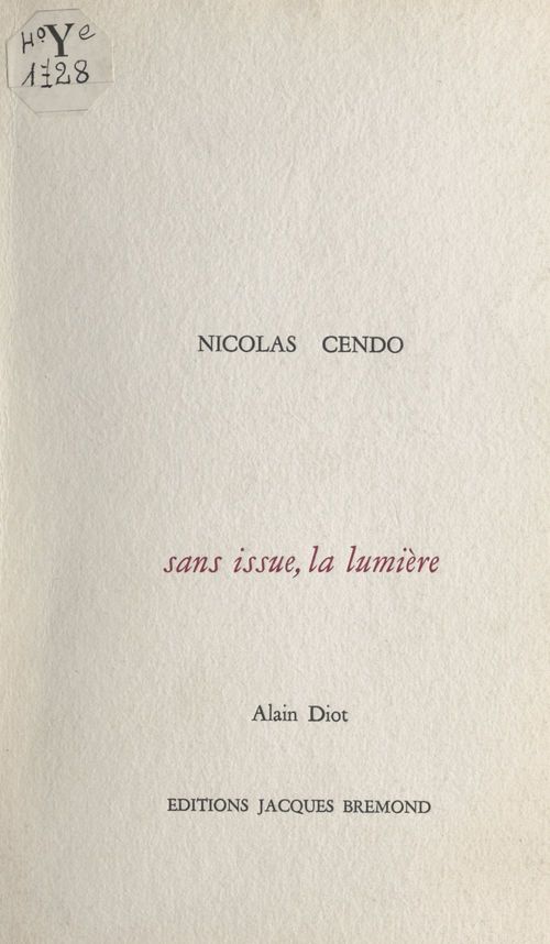 Couverture ebook de Sans issue, la lumière, de Nicolas Cendo