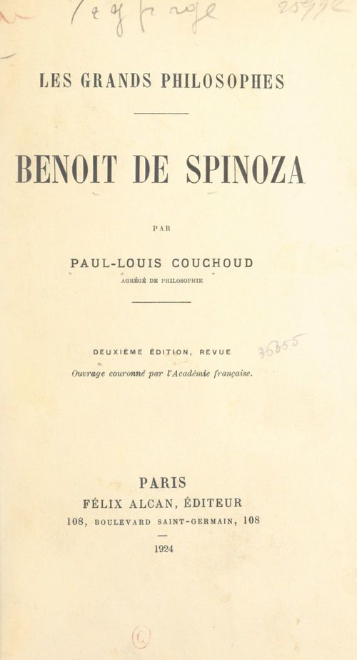Couverture ebook de Benoit de Spinoza, de Paul-Louis Couchoud