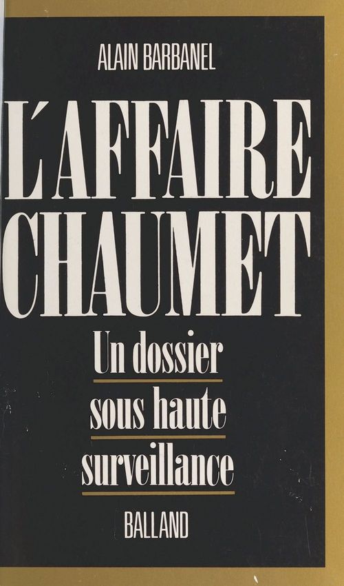 Couverture ebook de L'affaire Chaumet, de Alain Barbanel