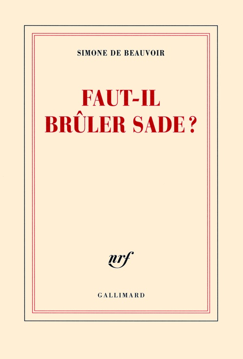 Couverture ebook de Faut-il brûler Sade ?, de Simone de Beauvoir