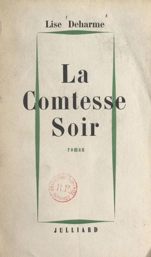 Couverture ebook de La Comtesse Soir, de Lise Deharme