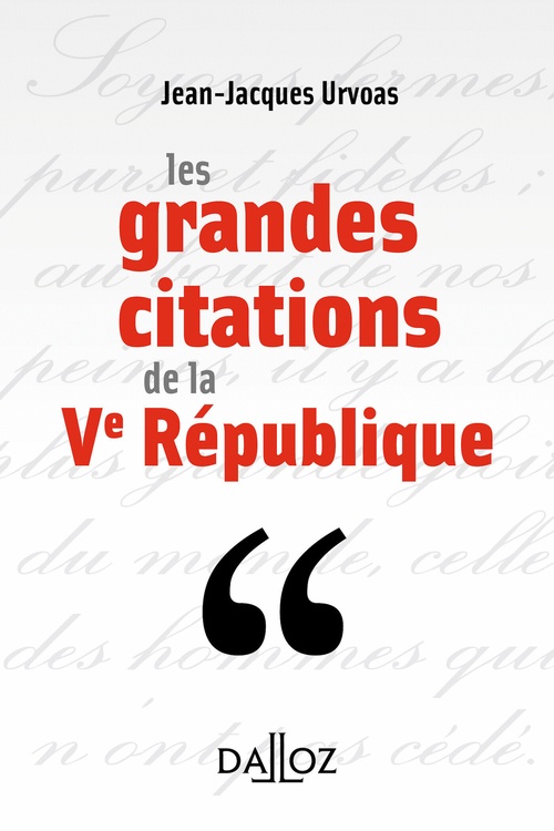 Couverture ebook de Les grandes citations de la Ve République, de Jean-Jacques Urvoas