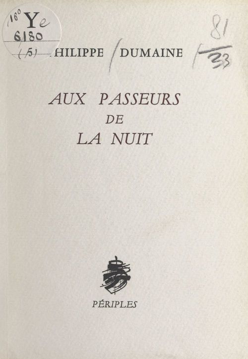 ebook cover of Aux passeurs de la nuit, by Philippe Dumaine
