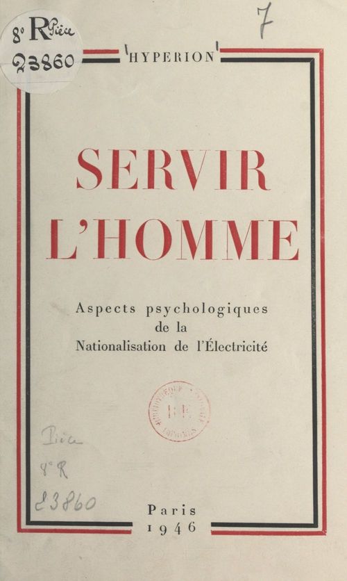 Couverture ebook de Servir l'homme, de Hyperion