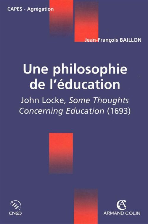 Couverture ebook de Une philosophie de l'éducation, de Jean-François Baillon
