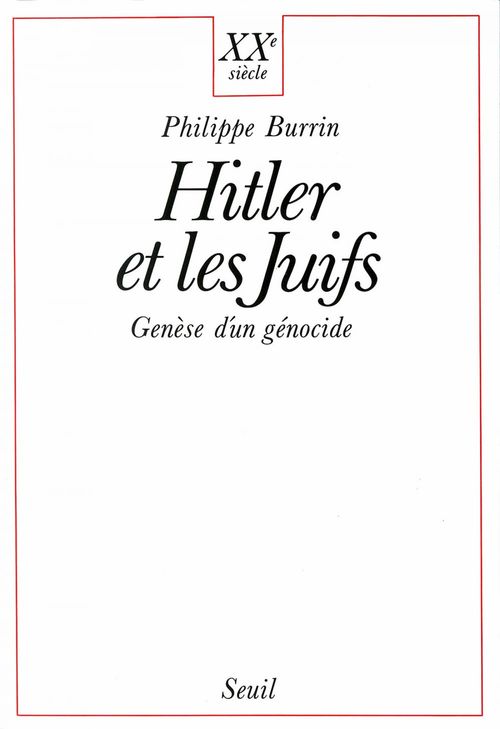 ebook cover of Hitler et les Juifs. Genèse d'un génocide, by Philippe Burrin