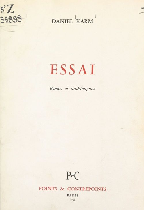 ebook cover of Essai, by Daniel Karm