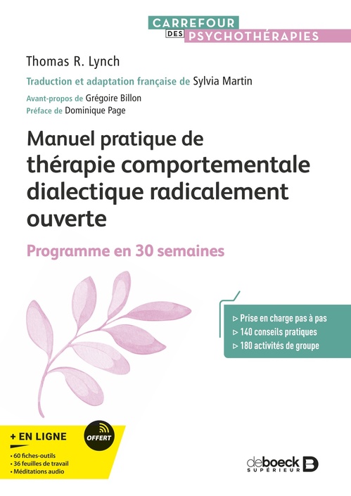 ebook cover of Manuel pratique de thérapie comportementale dialectique radicalement ouverte, by Thomas R.  Lynch
