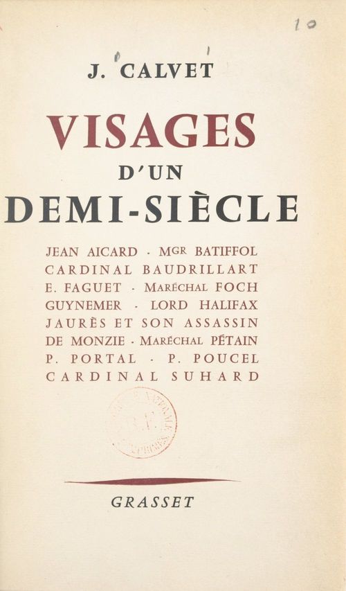 Couverture ebook de Visages d'un demi-siècle, de Jean Calvet