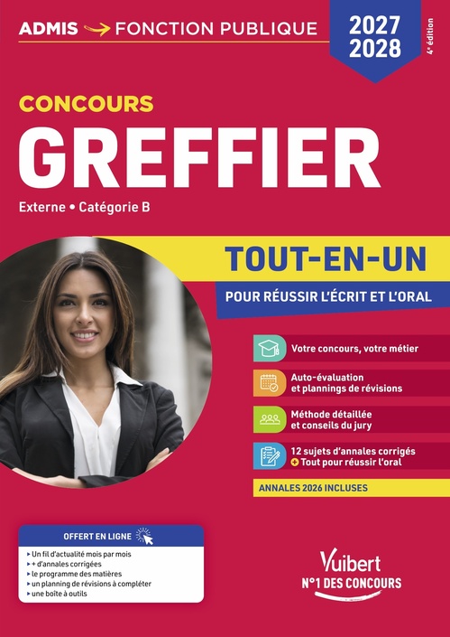 ebook cover of Concours Greffier 2027-2028 - Tout-en-un, by Pierre-Brice Lebrun, Mohamed Nehal, Cathie Niellen, Audrey Pouplin, Elsa Rougegrez