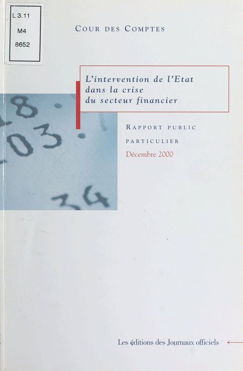 ebook cover of L'intervention de l'État dans la crise du secteur financier, by Collectif