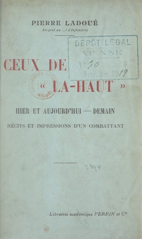 Couverture ebook de Ceux de là-haut, de Pierre Ladoue