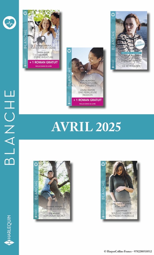 Couverture ebook de Pack mensuel Blanche - 10 romans + 2 titres gratuits (Avril 2025), de Collectif
