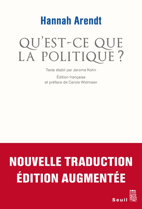 ebook cover of Qu'est-ce que la politique ?, by Hannah Arendt, Muriel Frantz-Widmaier