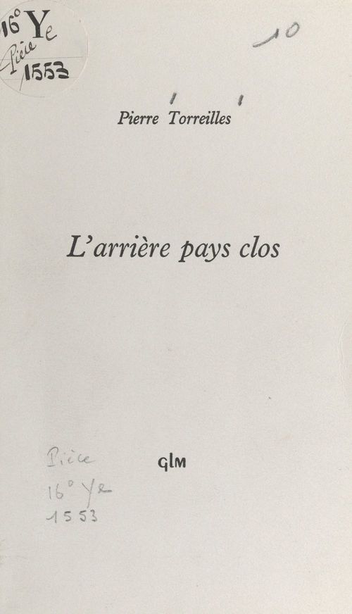 ebook cover of L'arrière pays clos, by Pierre Torreilles