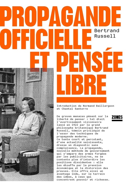 Couverture ebook de Propagande officielle et pensée libre, de Bertrand Russell