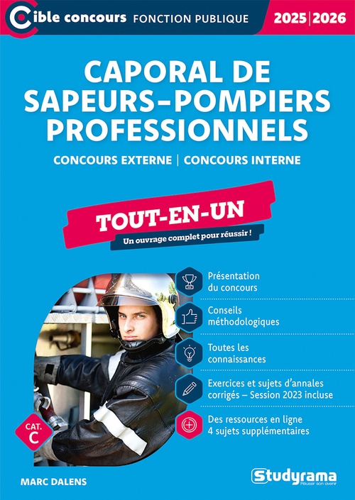 ebook cover of Caporal de sapeurs-pompiers professionnels - Tout-en-un - Catégorie C - Édition 2025-2026, by Marc Dalens