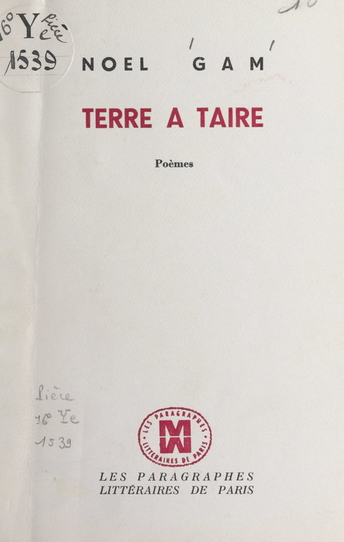 Couverture ebook de Terre à taire, de Noel Gam