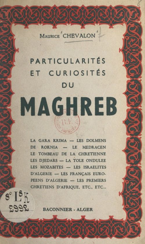 ebook cover of Particularités et curiosités du Maghreb, by Maurice Chevalon