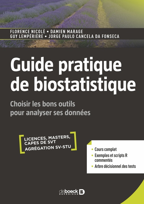 Couverture ebook de Guide pratique de biostatistique, de Florence Nicolè, Damien Marage, Guy Lempérière, Jorge Paulo Cancela Da Fonseca