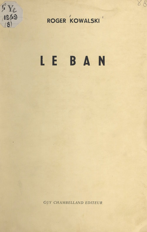 ebook cover of Le ban, by Roger Kowalski