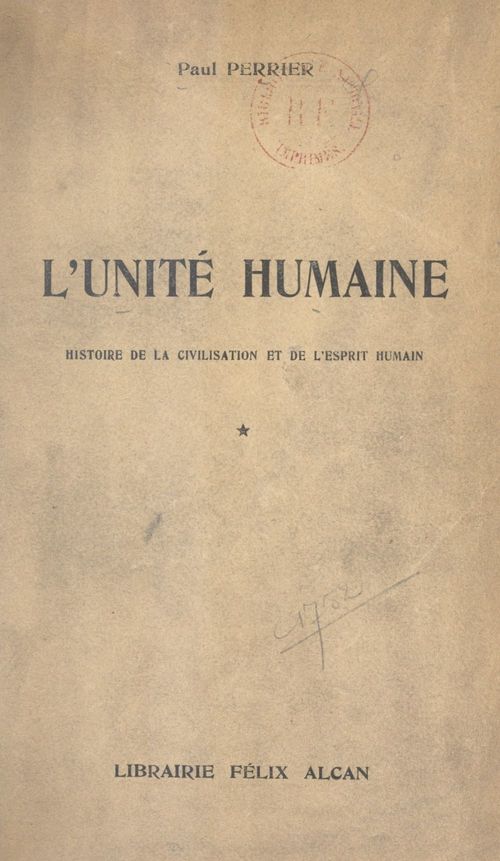 Couverture ebook de L'unité humaine, de Paul Perrier