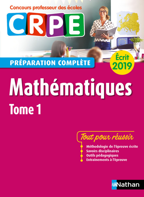 Couverture ebook de Mathématiques - tome 1 Préparation complète - Ecrit 2019 - Concours professeur des écoles, de Collectif