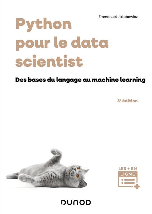Couverture ebook de Python pour le data scientist - 3e éd., de Emmanuel Jakobowicz