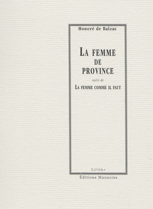 ebook cover of La Femme de province, by Honoré de Balzac