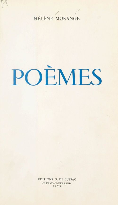 Couverture ebook de Poèmes, de Helene Morange