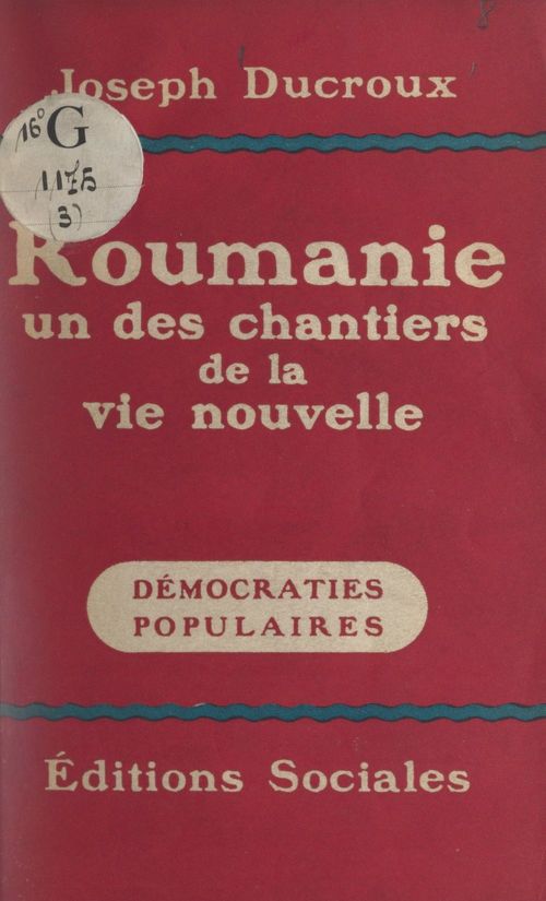 ebook cover of Roumanie, un des chantiers de la vie nouvelle, by Joseph Ducroux