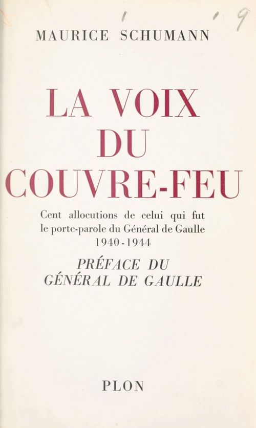 ebook cover of La voix du couvre-feu, by Maurice Schumann