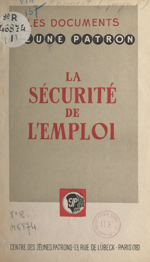 ebook cover of L'homme et la société (1). La sécurité de l'emploi, by Georges D'Acremont, Jacques-Alain Riviere, Pierre De Bieville, Yves Comar